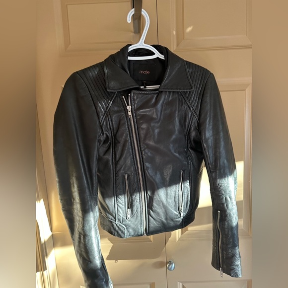 MAJE leather jacket - size 40. Lightly worn (new photos) - Picture 2 of 6